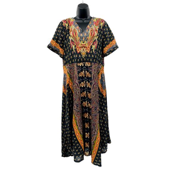 Soft Surroundings PM Beaded Boho Maxi Dress